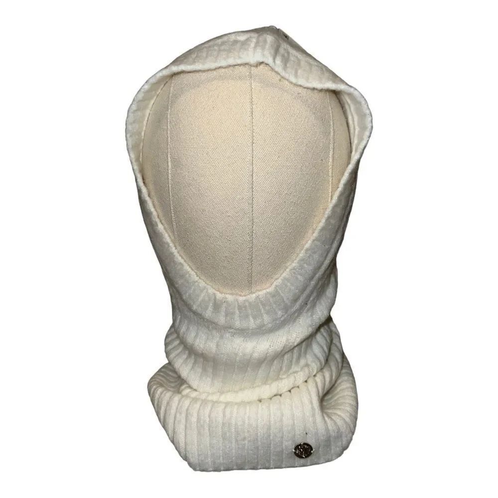 Steve Madden Womens Hooded Cowl Off White Cable Knit One Size New